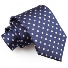 Marinblå polka dot slips