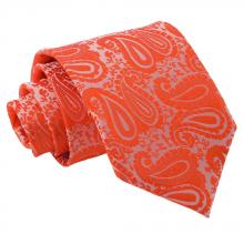Orange, paisleymönstrad slips