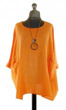 Orange oversizetunika med fickor
