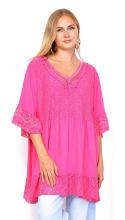 Pink tunika med spets