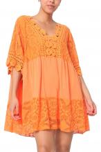 Orange tunika med spets