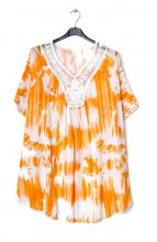 Vit-orange tie dye tunika