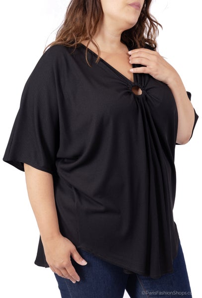 Musta oversize keyhole tunika